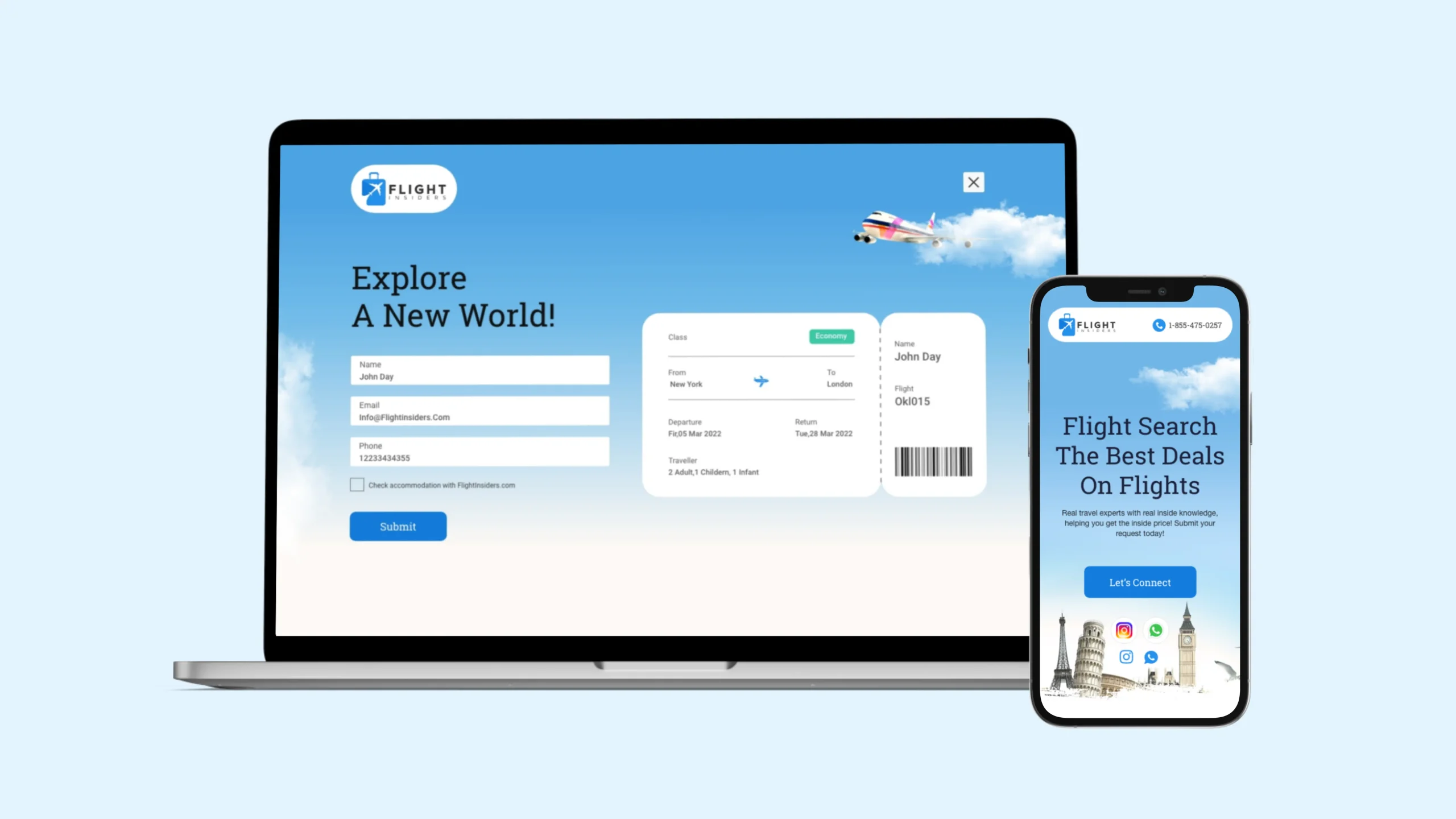 flighter insider mobile and desktop dashbord